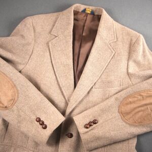 Vintage USA Pendleton Wool Elbow Patches Blazer Sport Coat Men 44L Western
